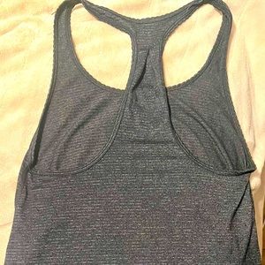 Lululemon gray tank top with white thin strips. UEC.